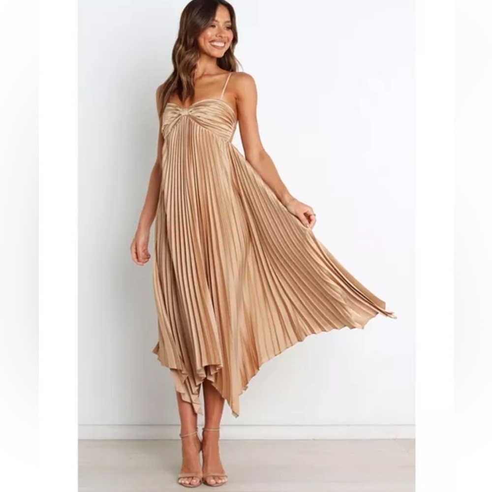 NWT Petal & Pup Elegant Vicki Pleated Strapless Dress